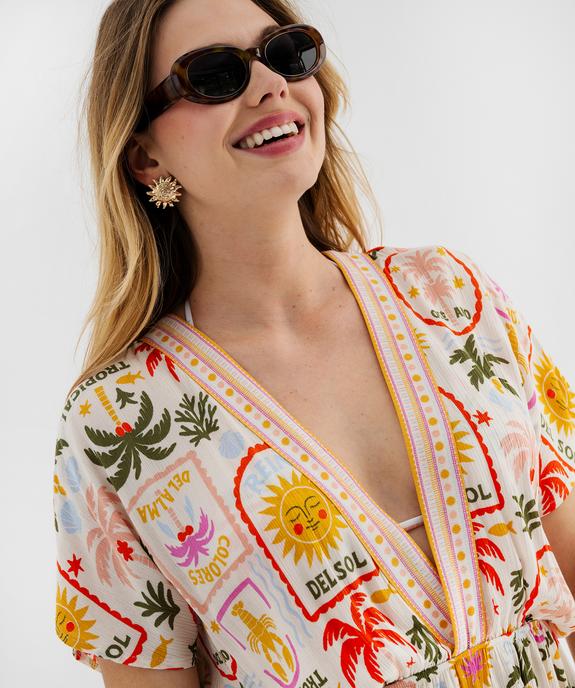 Robe de plage en viscose fluide femme vue2 - GEMO (PLAGE) - GEMO