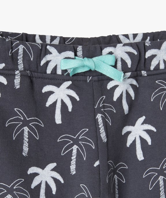 Bermuda bébé garçon en jersey imprimé palmiers à taille élastiquée vue2 - GEMO(BEBE DEBT) - GEMO