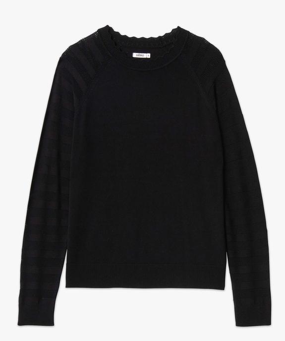 Pull femme en maille fine avec manches fantaisie vue4 - GEMO(FEMME PAP) - GEMO
