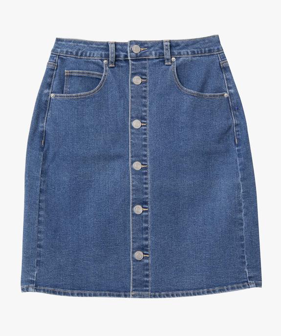 Jupe femme en jean avec boutons sur l’avant vue4 - GEMO(FEMME PAP) - GEMO