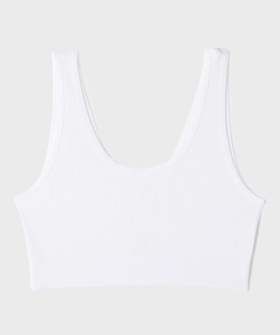 Brassière réversible en maille côtelée fille vue3 - GEMO 4G FILLE - GEMO