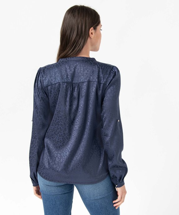 Blouse femme satinée avec manches retroussables vue3 - GEMO(FEMME PAP) - GEMO