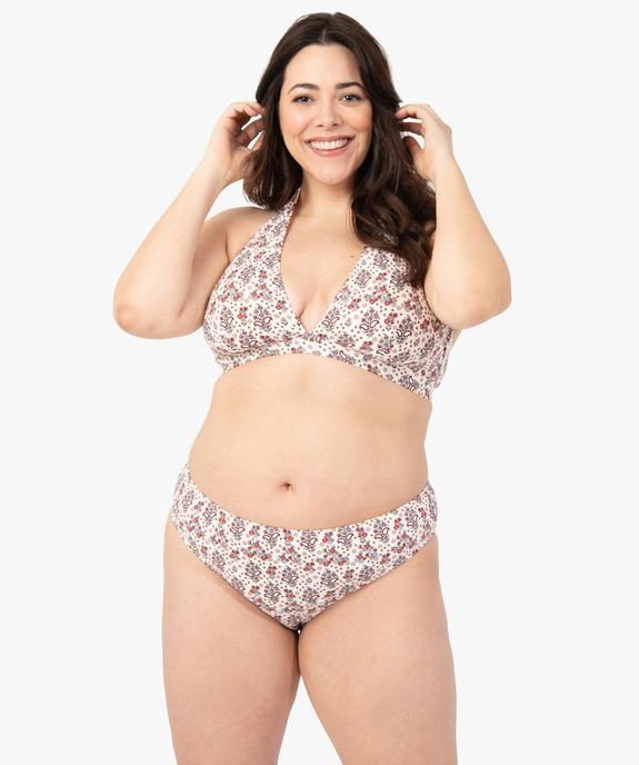 Haut de maillot de bain femme grande taille triangle foulard vue3 - GEMO (PLAGE) - GEMO