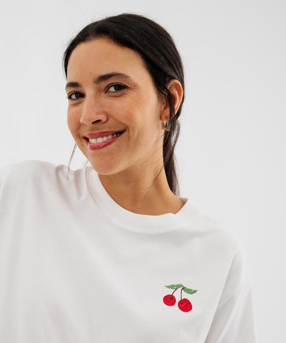 Tee-shirt manches courtes avec motifs cerises femme vue2 - GEMO(FEMME PAP) - GEMO