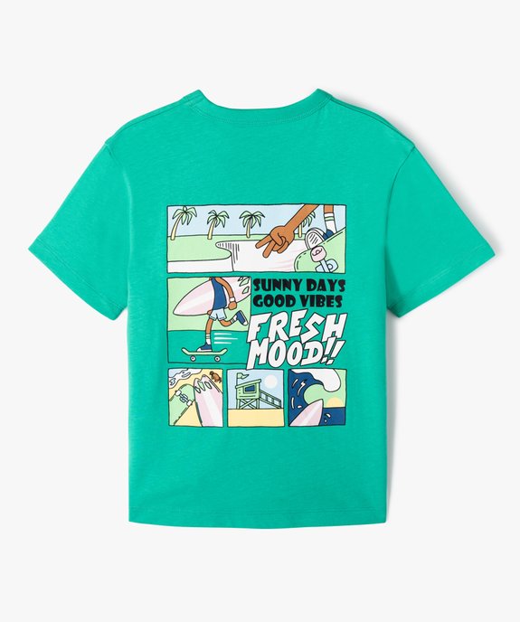 Tee-shirt garçon avec large motif estival dans le dos vue3 - GEMO (ENFANT) - GEMO