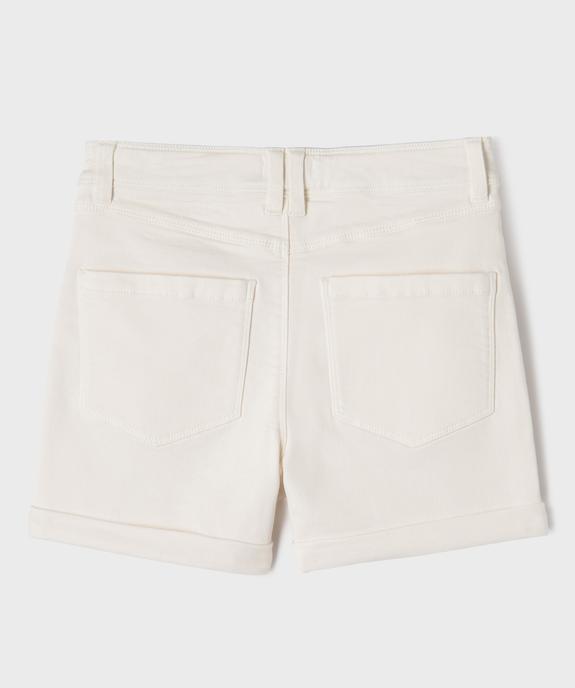 Short en toile denim avec taille haute ajustable fille vue3 - GEMO (JUNIOR) - GEMO