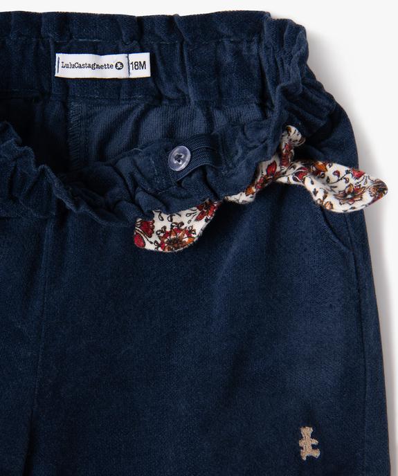 Short en velours avec ceinture froncée bébé fille - LuluCastagnette vue2 - LULUCASTAGNETTE - GEMO