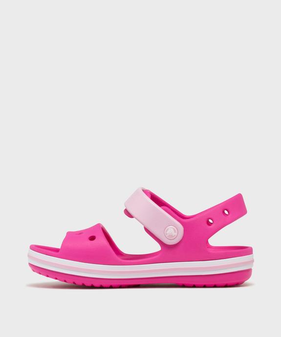 Sandales de plage fermeture scratch fille - Crocs vue3 - CROCS - GEMO