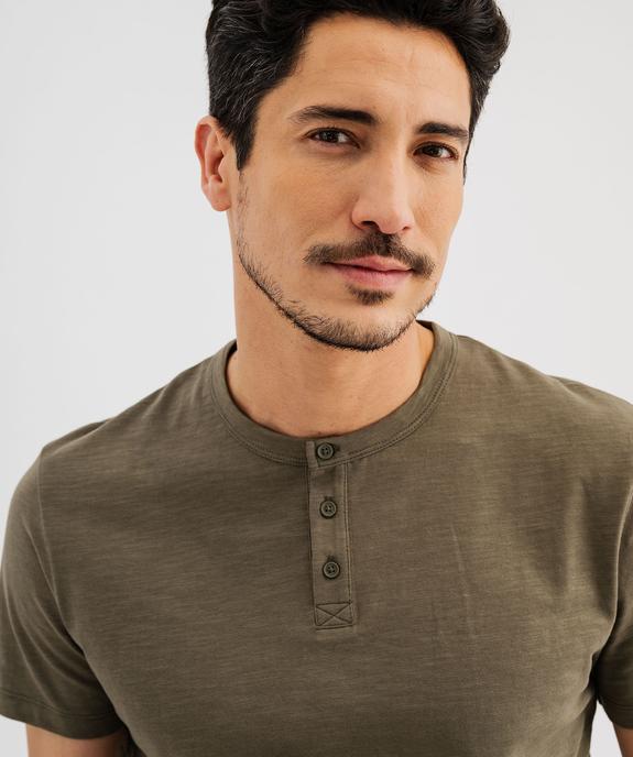 Tee-shirt manches courtes col tunisien homme vue4 - GEMO (HOMME) - GEMO