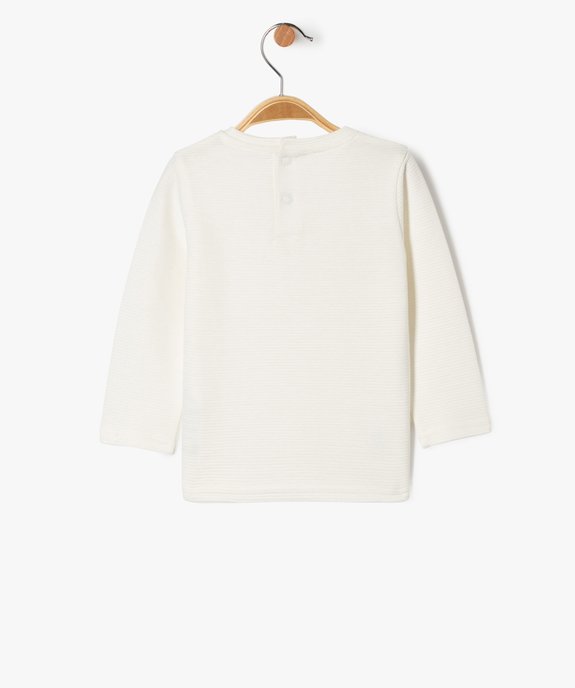 Tee-shirt manches longues en maille texturée bébé garçon - GEMO(BEBE DEBT) Tee-shirt manches longues en maille texturée bébé garçon vue3 - GEMO(BEBE DEBT) - GEMO
