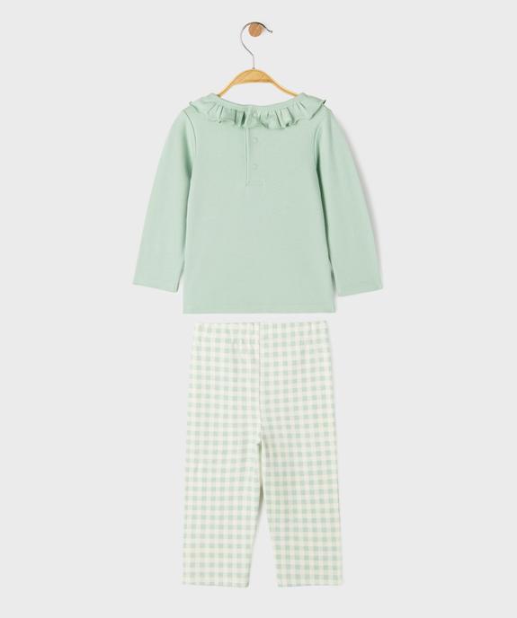 Pyjama 2 pièces à motif et carreaux bébé vue4 - GEMO 4G BEBE - GEMO