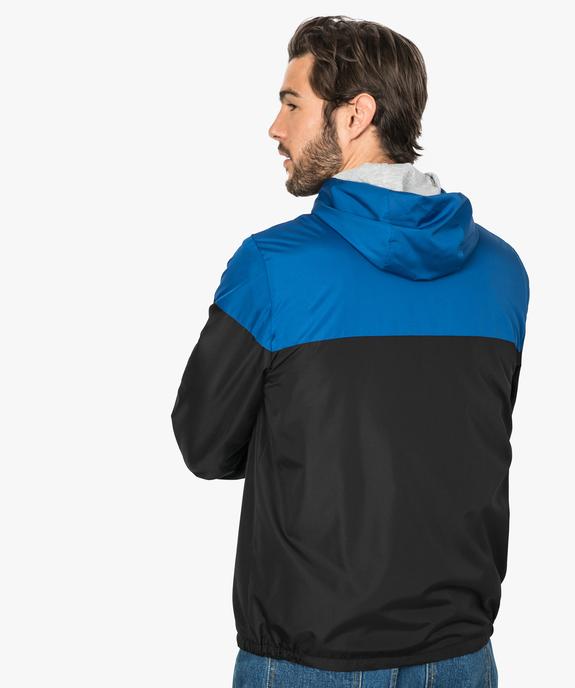 Blouson homme coupe-vent à capuche doublé jersey vue3 - GEMO (HOMME) - GEMO