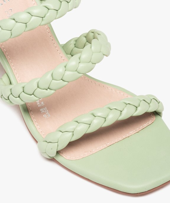 Mules femme à talon et brides tressées unies vue6 - GEMO(URBAIN) - GEMO