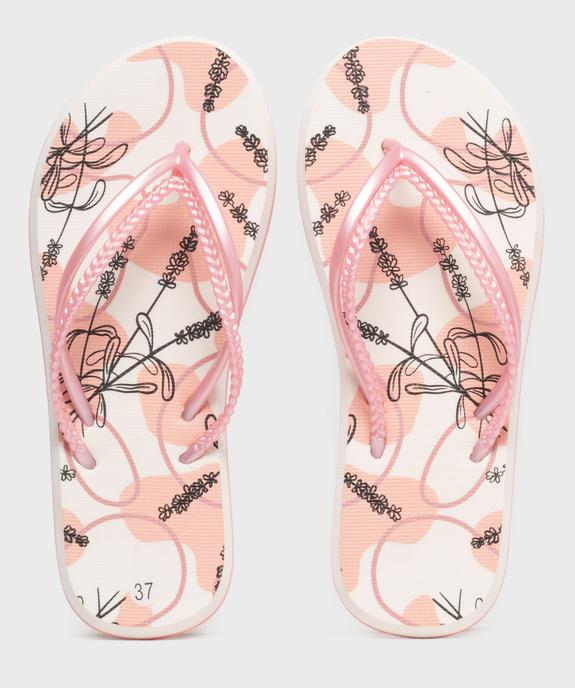 Tongs à double bride fantaisie et semelle imprimée femme vue1 - GEMO (PLAGE) - GEMO