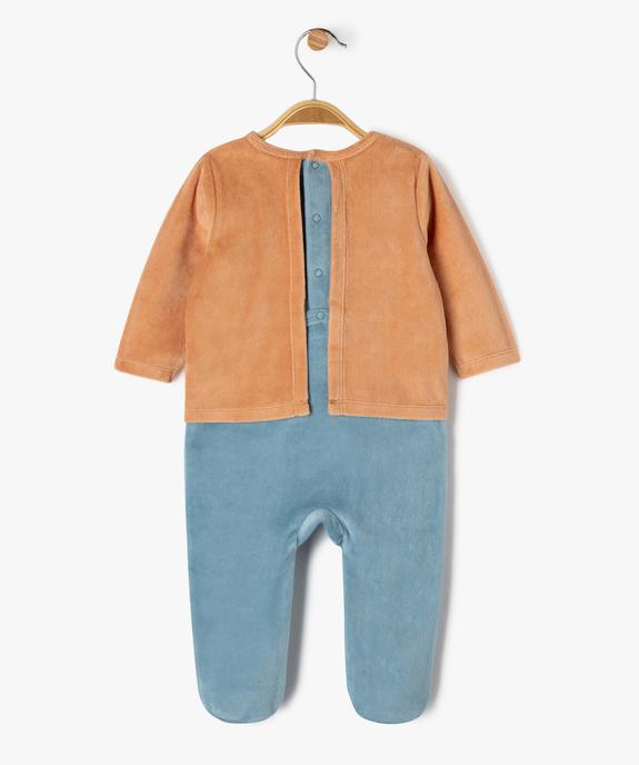 Pyjama en velours effet 2 en 1 motif espace bébé garçon vue4 - GEMO 4G BEBE - GEMO