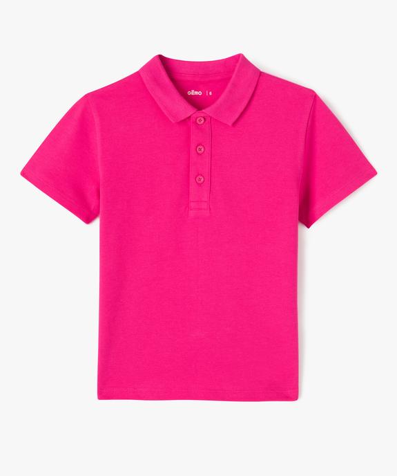 Polo à manches courtes en coton piqué uni fille vue1 - GEMO 4G FILLE - GEMO