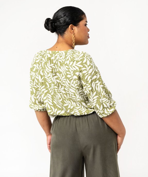 Blouse imprimée à manches 3/4 femme grande taille vue4 - GEMO 4G GT - GEMO