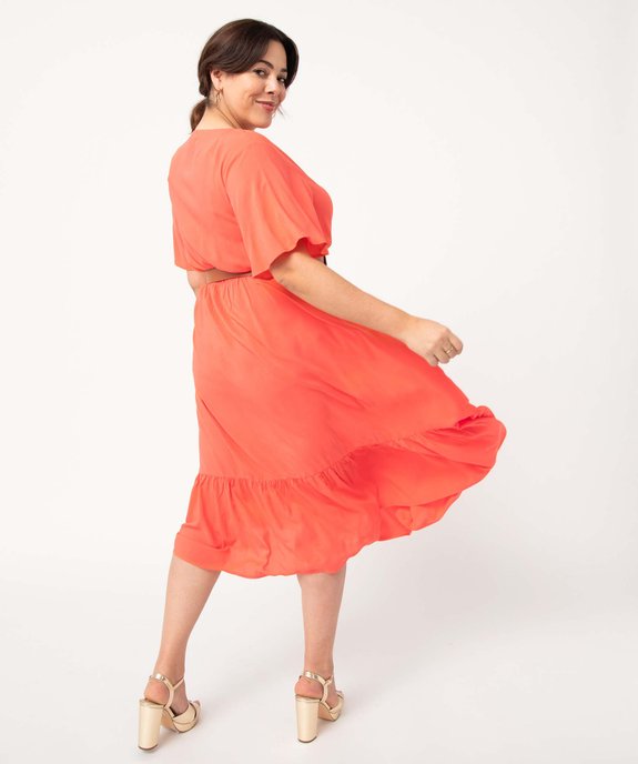 Robe femme grande taille ample et fluide à col V vue3 - GEMO 4G GT - GEMO