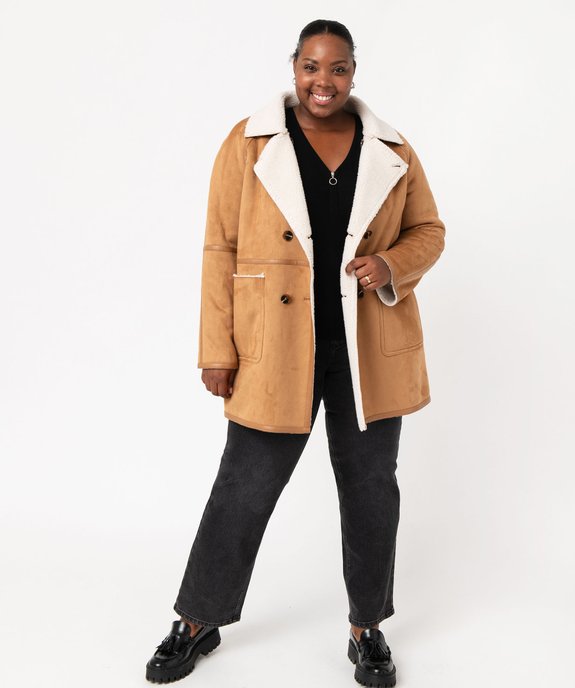 Pull col V zippé avec manches chauve-souris femme grande taille vue5 - GEMO 4G GT - GEMO