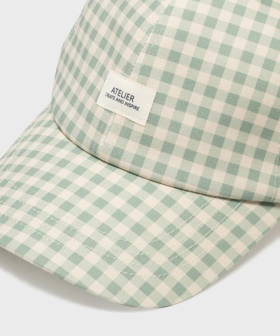 Casquette baseball à carreaux vichy femme vue3 - GEMO (ACCESS) - GEMO