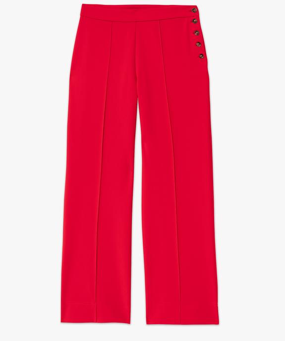 Pantalon large avec fermeture boutonnée sur le côté femme vue4 - GEMO(FEMME PAP) - GEMO