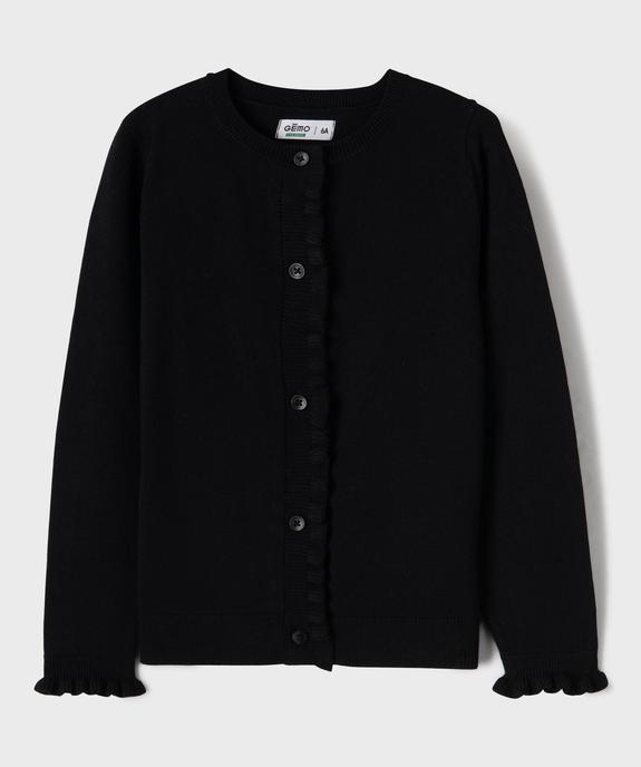 Gilet fin en viscose avec finitions froncées fille vue1 - GEMO 4G FILLE - GEMO