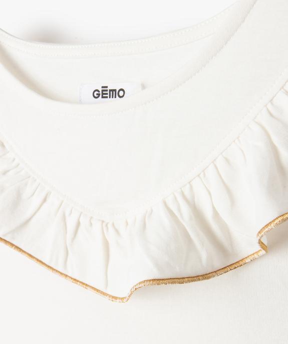 Tee-shirt fille sans manches à plastron volanté vue2 - GEMO (ENFANT) - GEMO