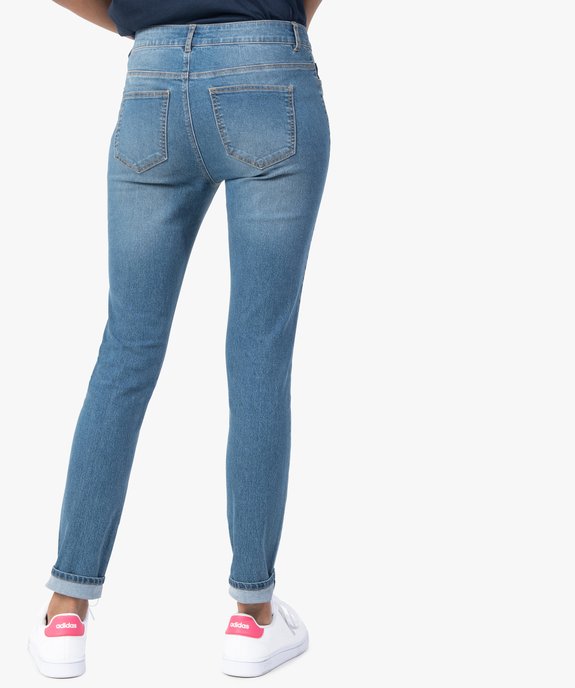 Jean femme coupe Slim coloris délavé vue3 - GEMO 4G FEMME - GEMO