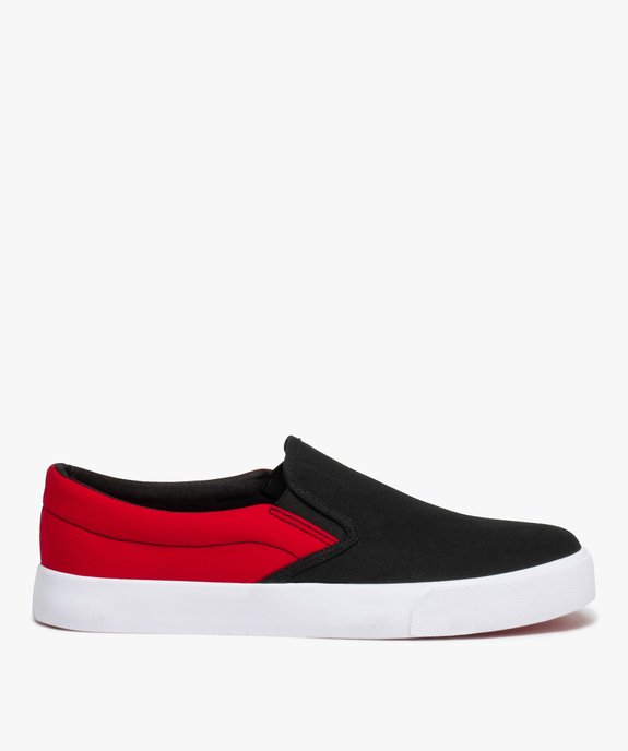 Chaussures basses homme slip-on en toile bicolore vue1 - GEMO 4G HOMME - GEMO