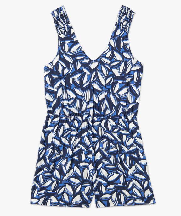 Combishort femme imprimé avec bretelles smockées vue4 - GEMO(FEMME PAP) - GEMO