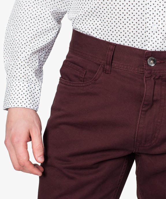 Pantalon homme 5 poches coupe regular en toile unie vue2 - GEMO (HOMME) - GEMO