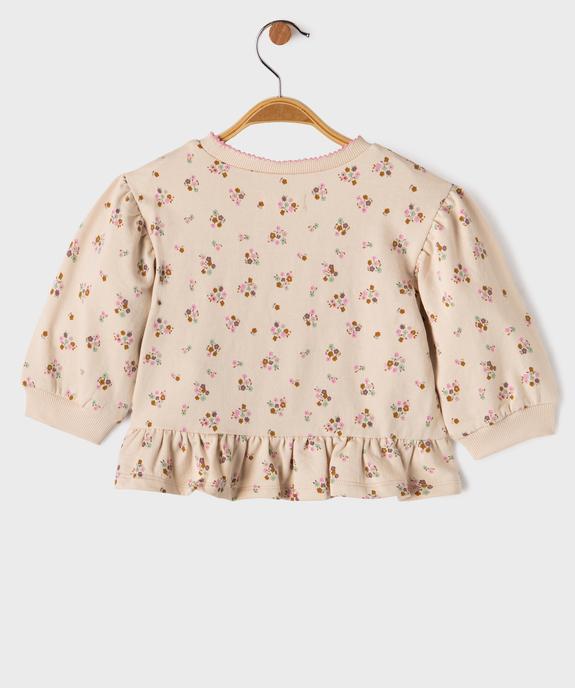 Sweat imprimé à volants bébé fille vue3 - GEMO 4G BEBE - GEMO