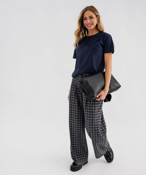 Pantalon large à carreaux femme vue4 - GEMO(FEMME PAP) - GEMO