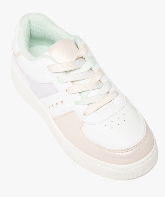 Baskets fille à détails irisés et lacets colorés vue5 - GEMO (ENFANT) - GEMO