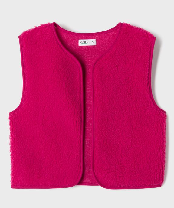 Gilet sans manches en maille sherpa fille vue1 - GEMO 4G FILLE - GEMO