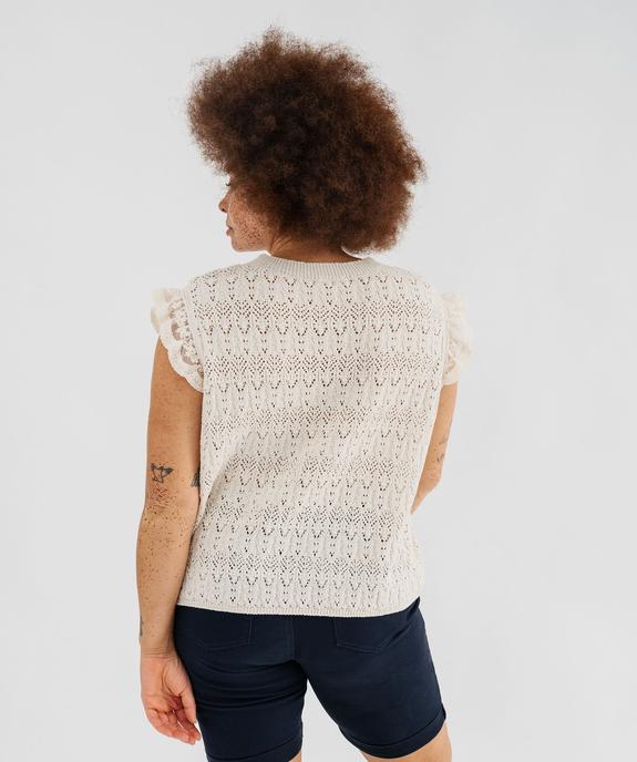 Pull sans manches ajouré façon crochet femme vue4 - GEMO 4G GT - GEMO