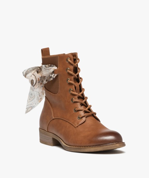 Bottines lacées à foulard noué femme vue2 - GEMO (CASUAL) - GEMO