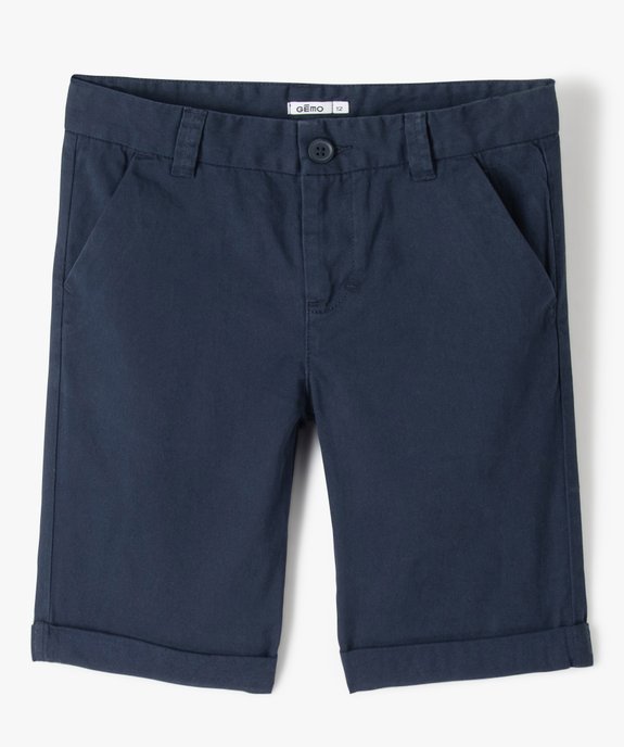 Bermuda coupe chino regular en toile de coton garçon vue1 - GEMO 4G GARCON - GEMO