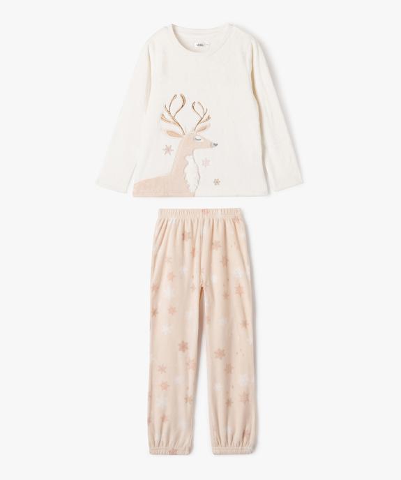 Pyjama doux spécial Noël fille vue2 - GEMO (ENFANT) - GEMO