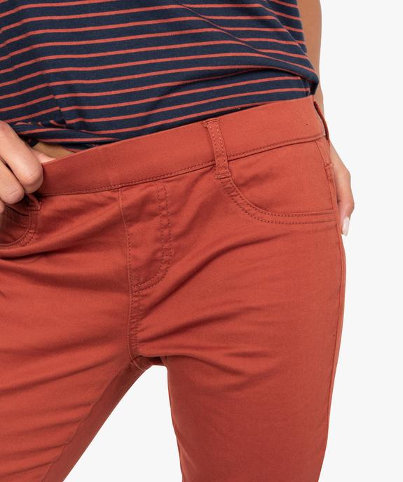 Pantalon femme jegging coloré à taille élastique vue2 - FOLLOW ME - GEMO