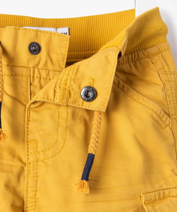Pantalon coupe cargo doublé avec taille élastique bébé garçon  vue2 - GEMO(BEBE DEBT) - GEMO