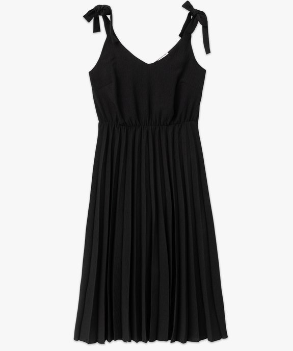 Robe à bretelles nouées avec bas plissé femme vue4 - GEMO(FEMME PAP) - GEMO