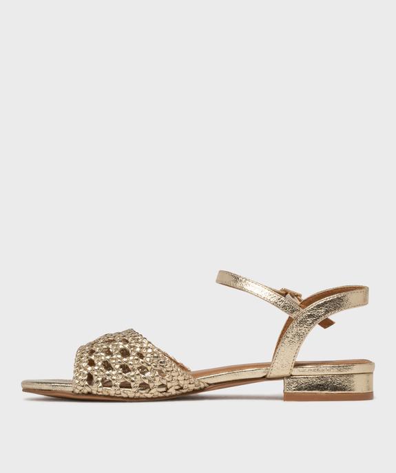 Sandales tressées en matière métallisée femme - Follow Me vue4 - FOLLOW ME - GEMO