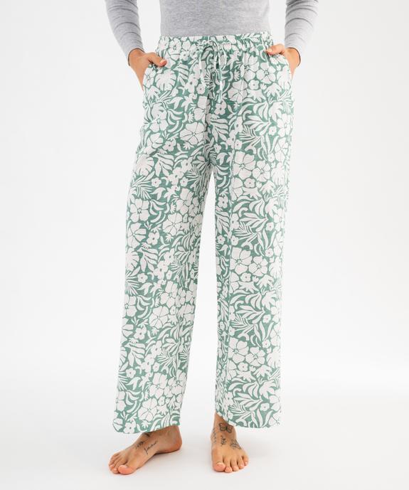 Pantalon de pyjama ample en coton femme vue1 - GEMO 4G FEMME - GEMO