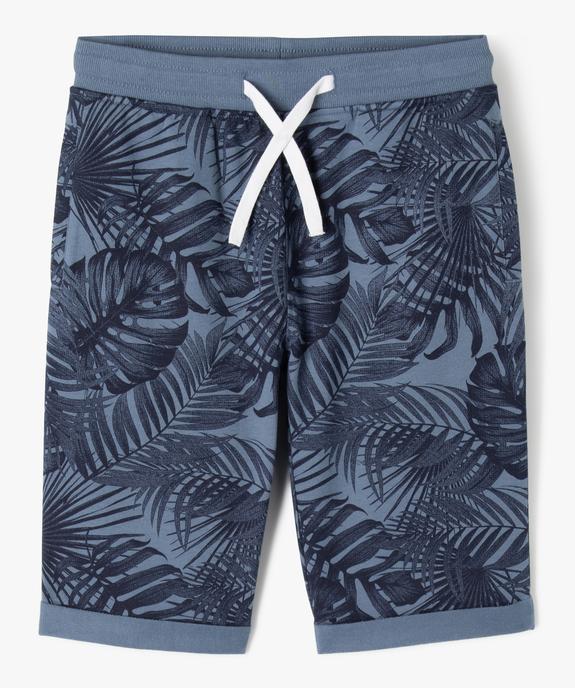 Bermuda en maille imprimé avec ceinture élastique garçon vue1 - GEMO (JUNIOR) - GEMO