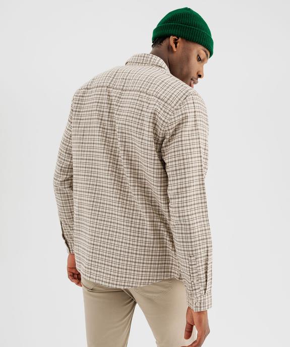 Chemise à carreaux en flanelle de coton homme vue3 - GEMO 4G HOMME - GEMO