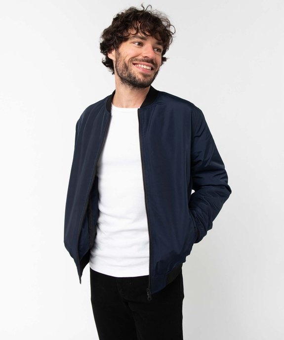 Blouson homme rembourré avec finitions bord-côte vue1 - GEMO 4G HOMME - GEMO