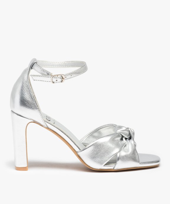 Sandales femme à talon fermé et brides métallisées vue2 - GEMO(URBAIN) - GEMO