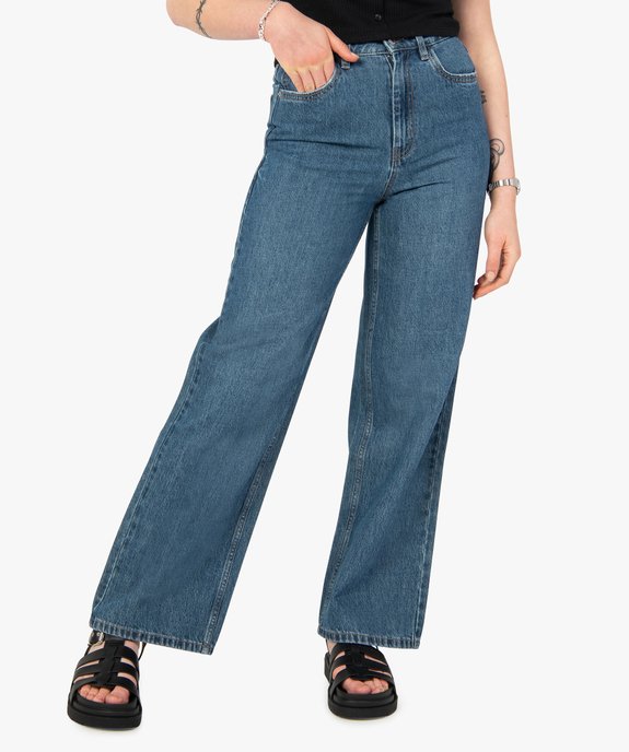 Jean femme coupe large taille haute vue1 - GEMO(FEMME PAP) - GEMO