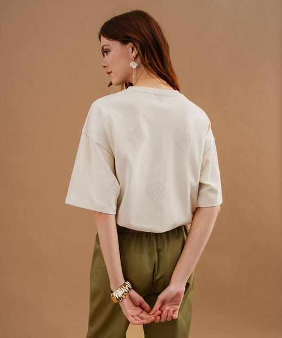 Tee-shirt manches courtes oversize en jersey épais femme vue3 - GEMO(FEMME PAP) - GEMO